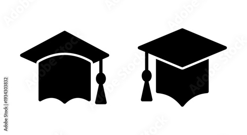 Education icon symbol for apps and websites. Graduation cap sign and symbol. Graduate. Students cap
