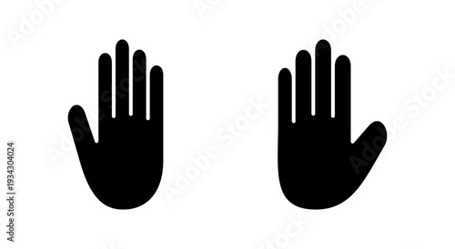 Hand icon symbol for apps and websites. hand sign and symbol. palm