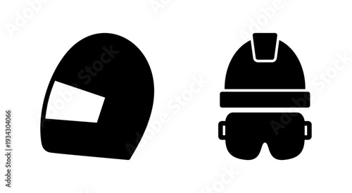 Helmet icon symbol for apps and websites. Motorcycle helmet sign and symbol. Construction helmet icon. Safety helmet