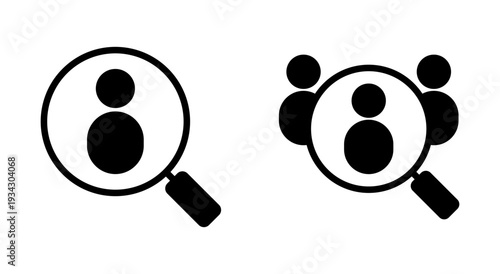 Hiring icon symbol for apps and websites. Search job vacancy sign and symbol. Human resources concept. Recruitment