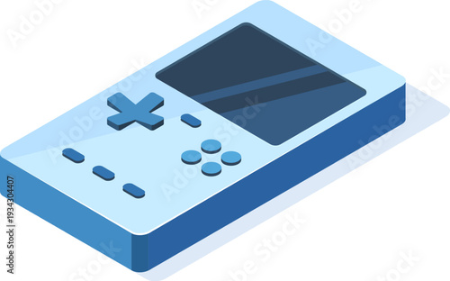 Handheld gaming console illustrating retro video game entertainment