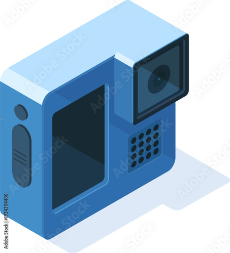 Action camera recording adventures and extreme sports footage