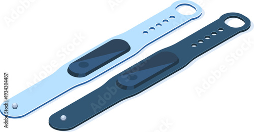 Wearable fitness devices depicting modern personal electronics technology