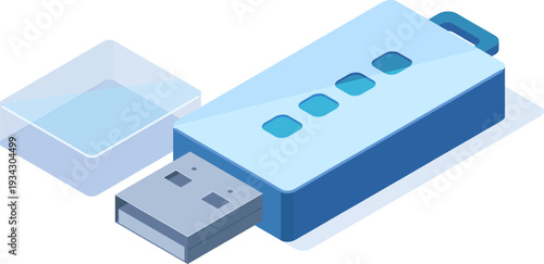 USB flash drive for portable digital data storage