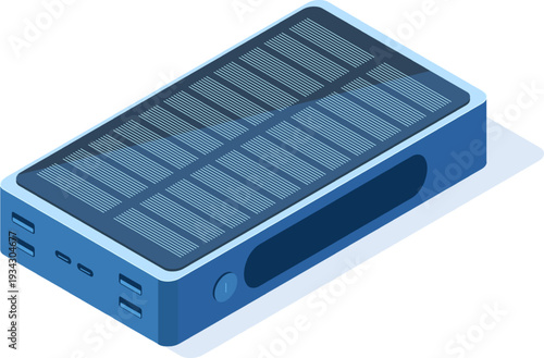 Portable solar power bank charging external devices