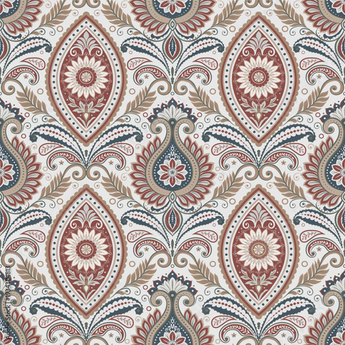 luxury old fashioned Damask seamless pattern element ornament, royal victorian seamless texture for wallpapers, textile, wrapping. Vintage exquisite floral baroque template.