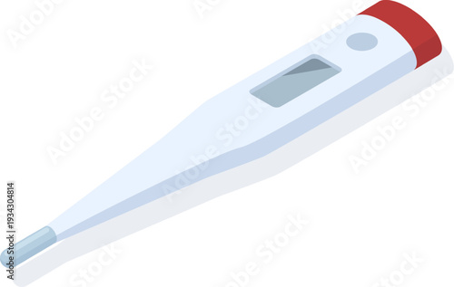 Digital thermometer checking body temperature healthcare concept