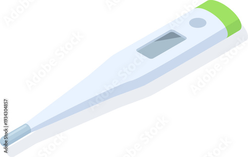 Digital thermometer measuring body temperature and checking health