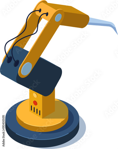 Robotic arm performing assembly tasks in a factory setting