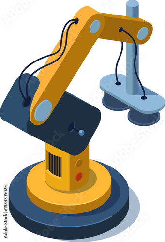 Industrial robotic arm performing automation manufacturing processes