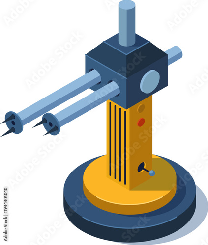 Industrial measuring machine with sharp probes isometric