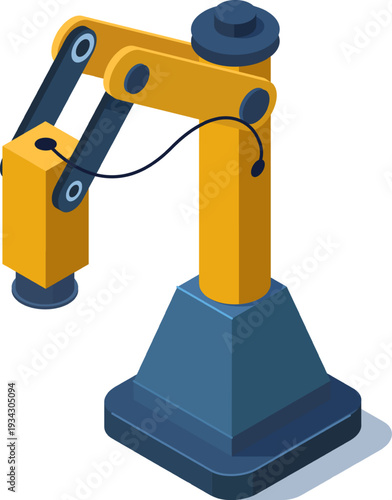 Industrial robot arm implementing automation technology