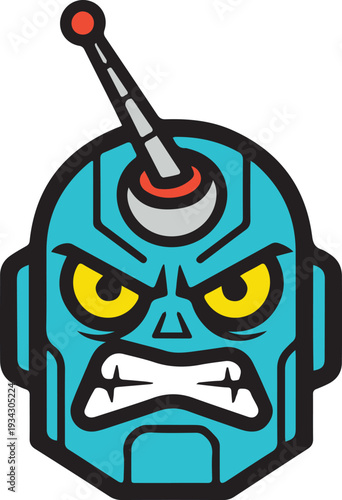 Aggressive Silverback Gorilla Mascot Head Illustration