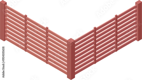 Corner fence creating privacy and boundary concept