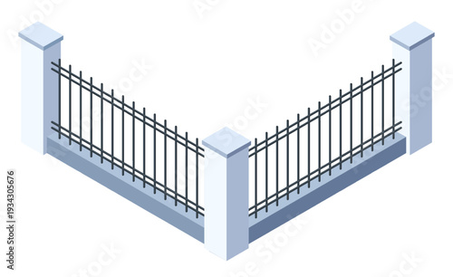 Corner fence creating a boundary for security