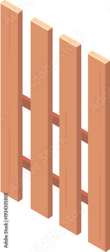 Wooden garden fence dividing property line construction