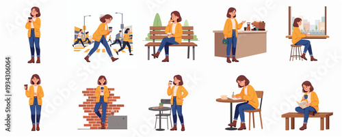 Cartoon Style Collection of Farmer Harvesting Various Crops Illustration Set