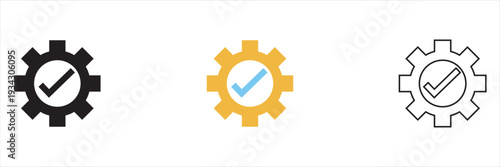 Innovation Idea and Gear Settings Icon. Representing creative ideas, innovation process, problem solving, technology development and smart solutions.