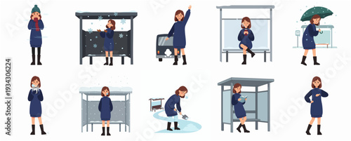 Colorful Flat Style Collection of Man's Hobbies and Activities Illustration