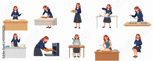 Flat Cartoon Style Businessman Travel Scenes and Preparing for Business Trip Illustration