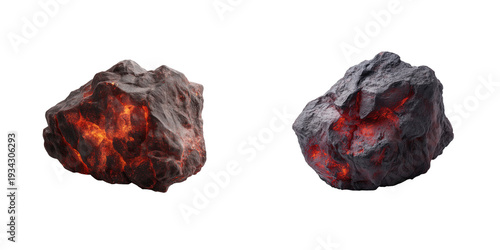 Volcanic rock eruption mountain range 3d model dark environment