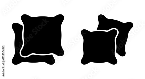 Pillow icon symbol for apps and websites. Pillow sign and symbol. Comfortable fluffy pillow