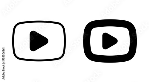 Play icon symbol for apps and websites. Play button sign and symbol