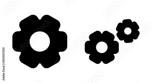 Setting icon symbol for apps and websites. Cog sign and symbol. Gear Sign