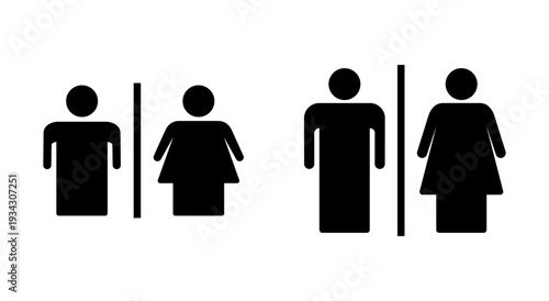 Toilet icon symbol for apps and websites. Girls and boys restrooms sign and symbol. bathroom sign. wc, lavatory