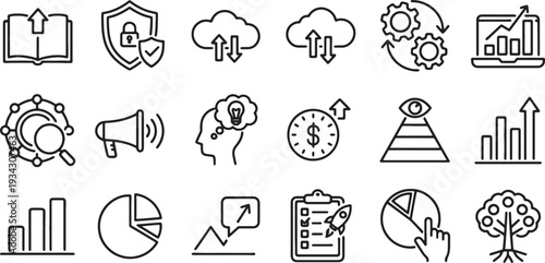 line icons for business and finance concepts