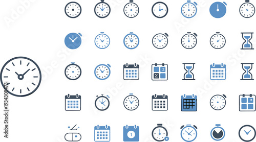 Technology icon set with cloud computing, networking, cybersecurity, mobile development, global access, data analysis, IT infrastructure, software engineering, digital communication concept