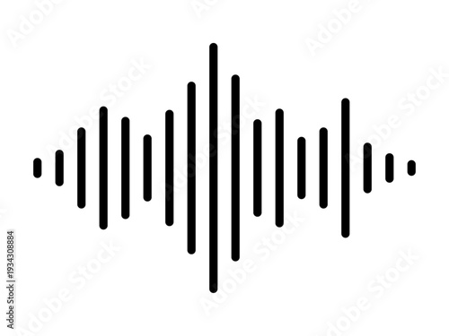 サウンドウェーブ、音声波形イメージのアイコンイラスト02