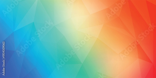 Abstract Geometric Gradient Background With Colorful Low Poly Triangles For Modern Design And Web