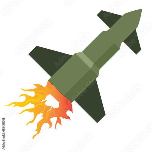 3D industrial cruise ballistic missile set. Realistic strategic weapons art. War technology. Aircraft military bomb