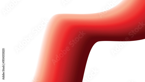 Soft red wave gradient blend shape vector isolated on transparent background