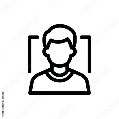 Line drawing of a young man with a neutral expression  