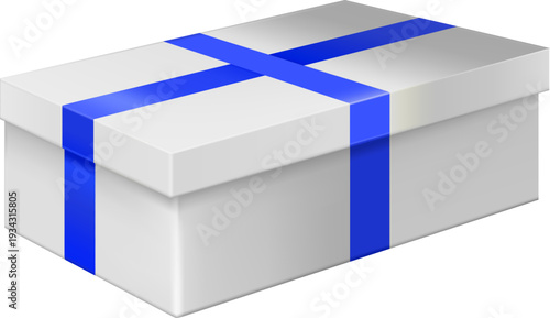 Blue Ribbon Tied Box