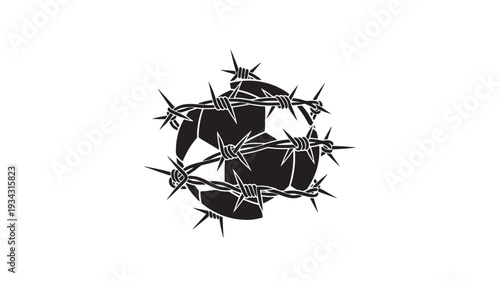 Barbed wire wrapped around fists in dark dramatic lighting for rebellion