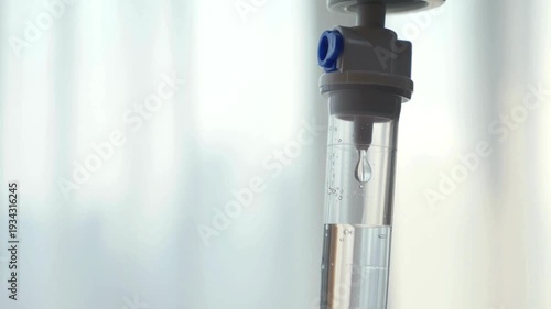 Crisis Patient Recovery from Accident Close up of IV drip in hospital slowly Dripping saline Recovering patient in a hospital Surgeons or chemotherapy