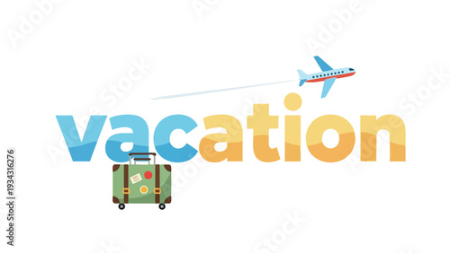 Illustrative visual concept depicting globetrotting adventures, featuring a packed suitcase and an airplane in flight, symbolizing exciting travel