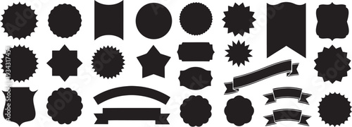 “Free Blank Badge Silhouette Shapes PNG & Vector Collection for Graphic Design” .