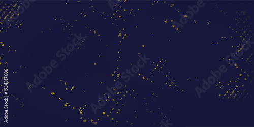 Abstract yellow-blue frame on a dark background. Sporty design in grunge illustratiions picture old