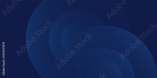 Abstract blue simple glowing geometric lines on dark blue background. circle