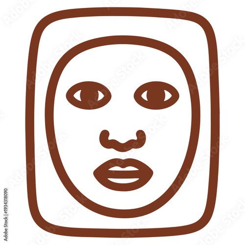 Aesthetic Face Mask Illustration for Skincare and Beauty Routine Visualization with Serene Wellness and Therapeutic Focus