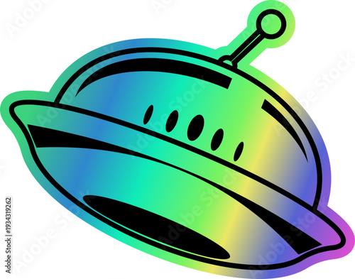 UFO Holographic Sticker