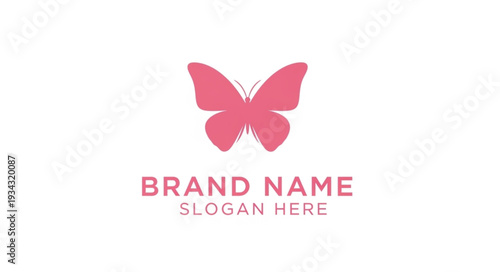 Pink Butterfly Logo Template for Brand Identity and Marketing.