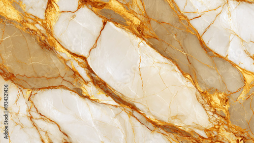 Luxurious white and gold marble texture with elegant veining pattern for highend designs