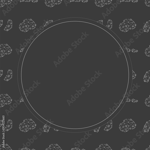 chocolate chip cookies frame. doodle chocolate cookies circle frame background