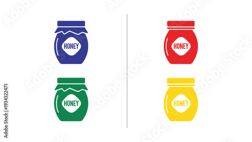 Colorful variations of a jar with the brand name herbtex