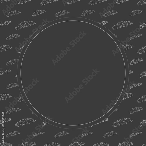 chocolate chip cookies frame. doodle chocolate cookies circle frame background